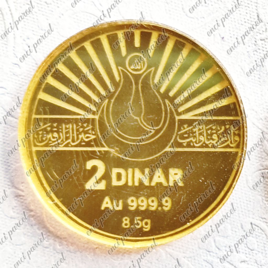 replika koin 1 2 5 dinar dirham emas investasi hiasan mahar akrilik silver gold miniatur bulat lingk