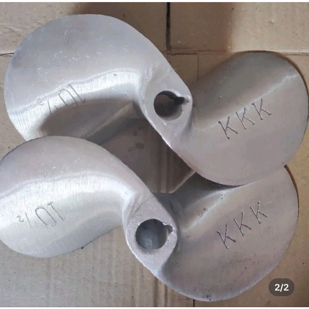 baling baling perahu ukuran 10.5 lubang as 3/4 daun dua/D2x10.5