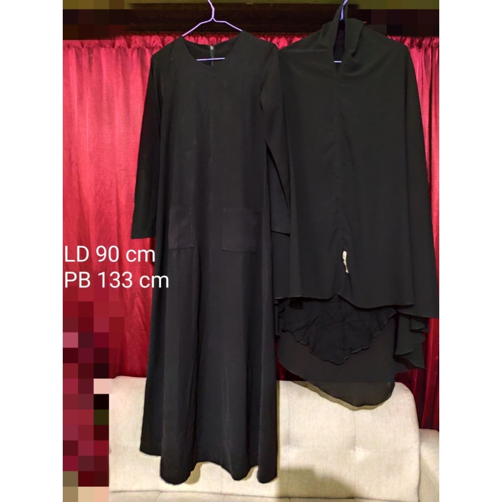 Set gamis hitam preloved