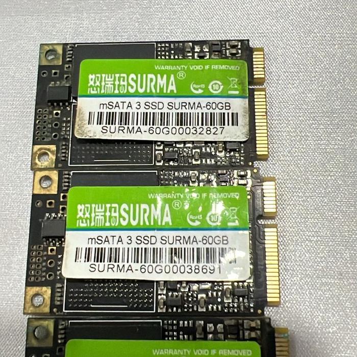 Ssd mSATA 3 SSD SURMA-60gb sentinel 100% ssb bekas copotan normal dan bergaransi 1 minggu