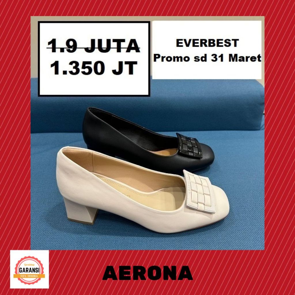 Sepatu heels kerja wanita perempuan cewe cewek EVERBEST ORIGINAL 100% AERONA