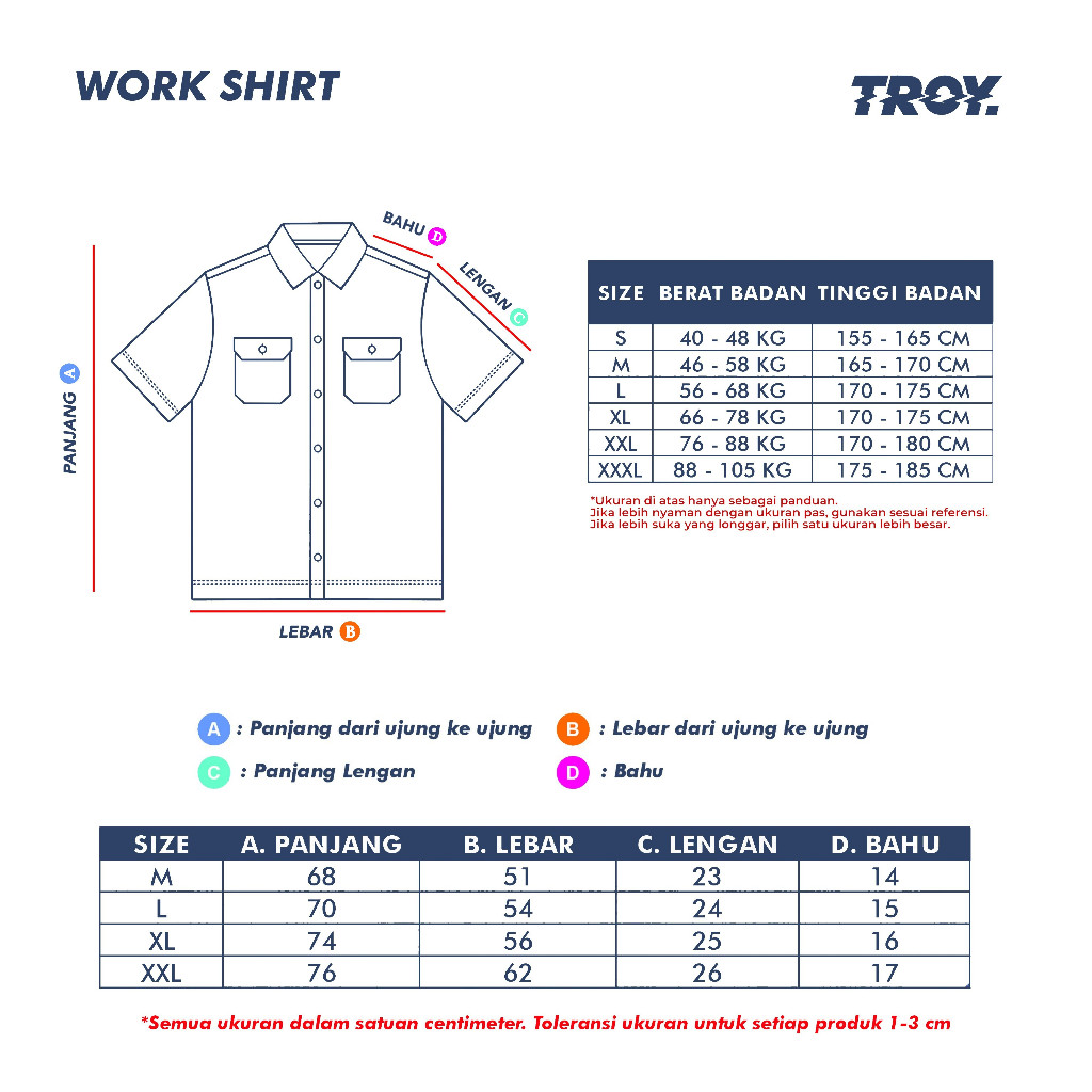 Troy Company Work Shirt Workwear Black Eternal - Kemeja Workshirt Hitam Kerja WSP 3572