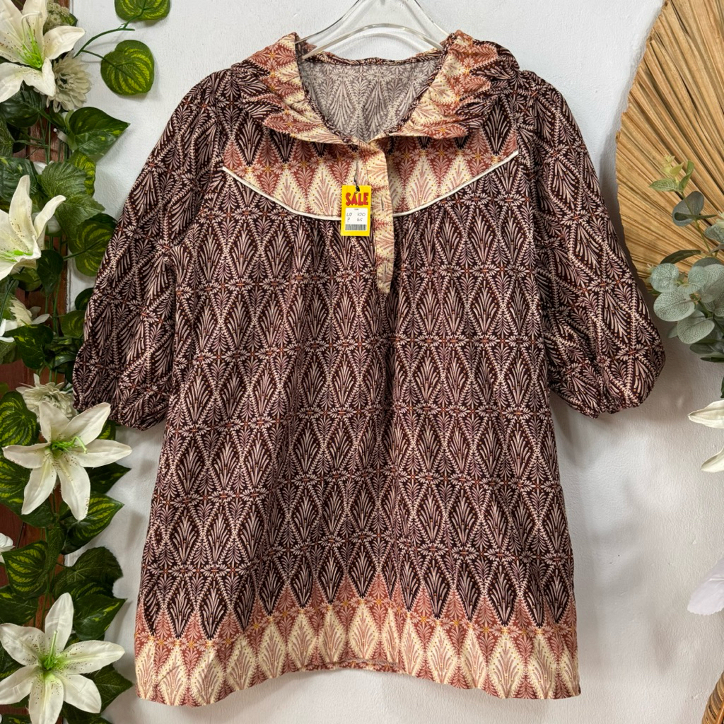Blouse batik lengan pendek
