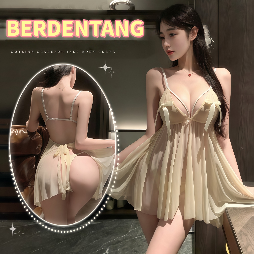 Sexy lingerie cosplay Gaun Pesona Bergemerincing Elegant Whisper baju sexy cosplay wanita / Gaun Tid