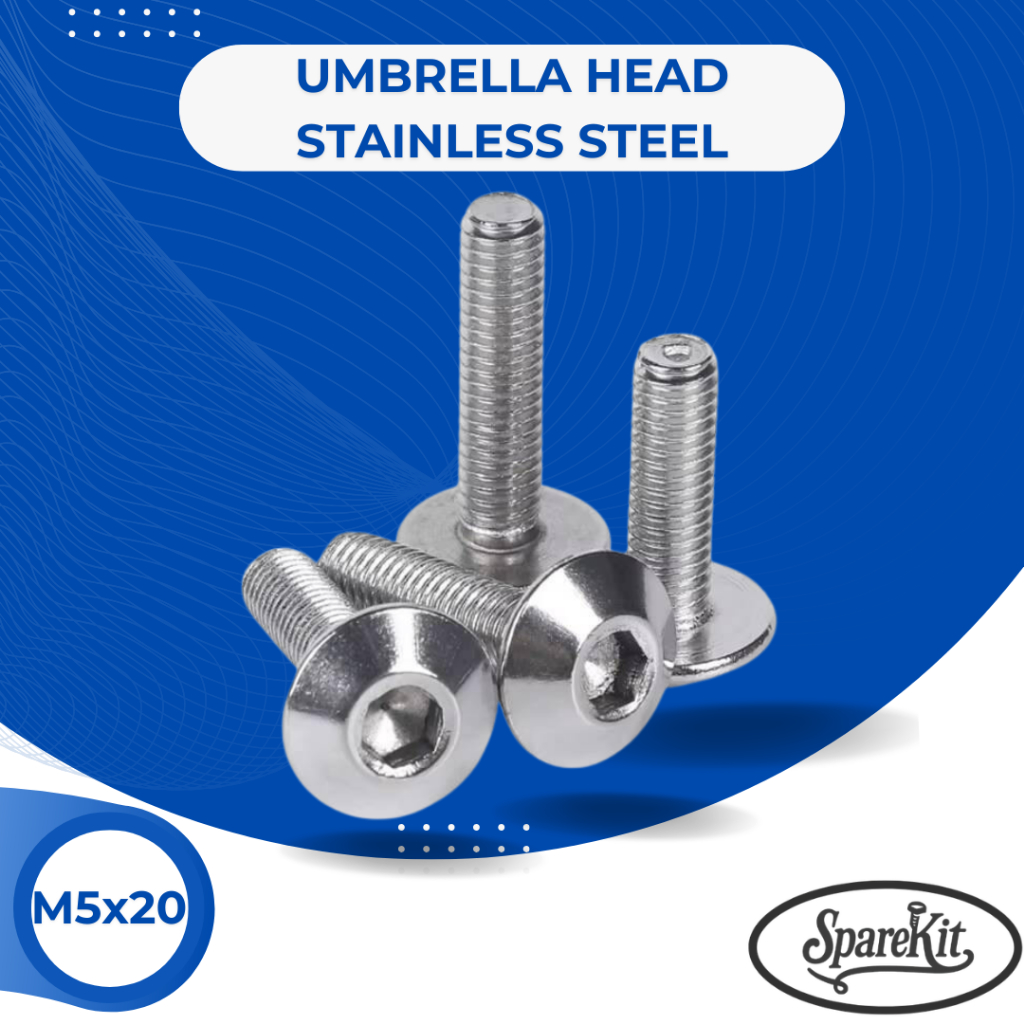 BAUT L UMBRELLA HEAD M5x20 STAINLESS STEEL