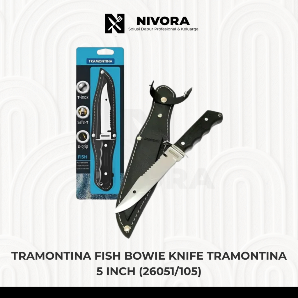 Tramontina Fish Bowie Knife 5 Inch (26051/105) / Tramontina Pisau Fish Bowie 5 inc Tramontina Knife 