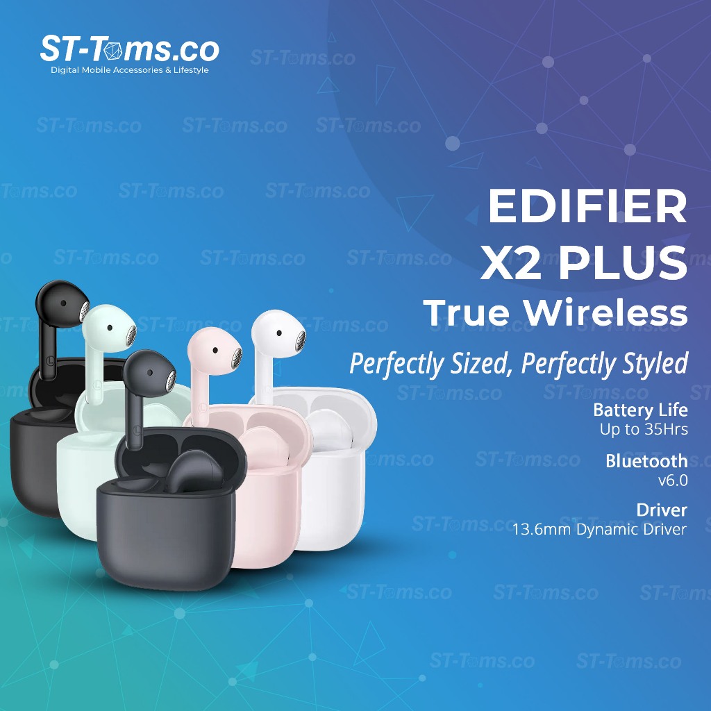 Edifier X2 Plus True Wireless Earbuds TWS Bluetooth V6.0 35Hrs Battery Life
