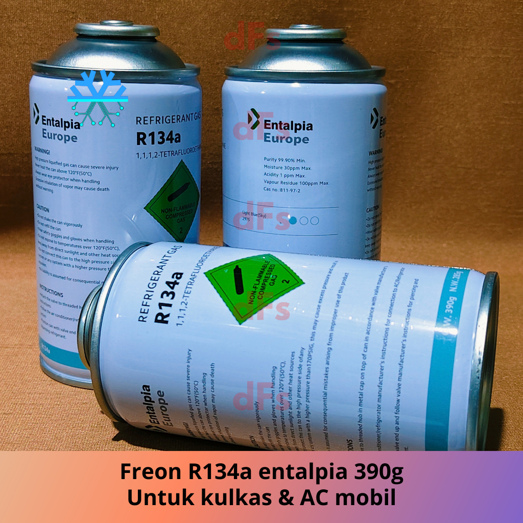 Freon R134a Entalpia 390g Refrigerent AC Kulkas/Mobil