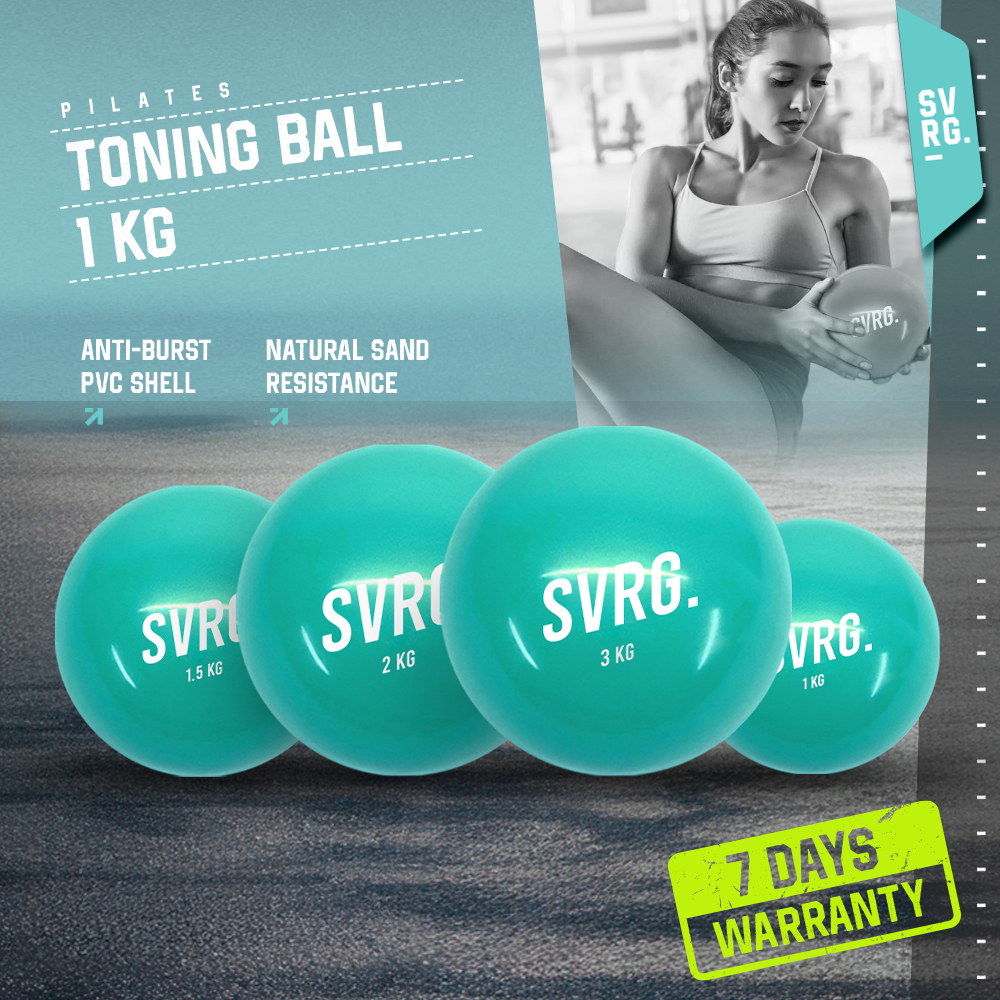 SVRG Toning Ball 1kg - 3kg - Bola Senam Yoga & Pilates - Medicine Ball - Bola Pilates