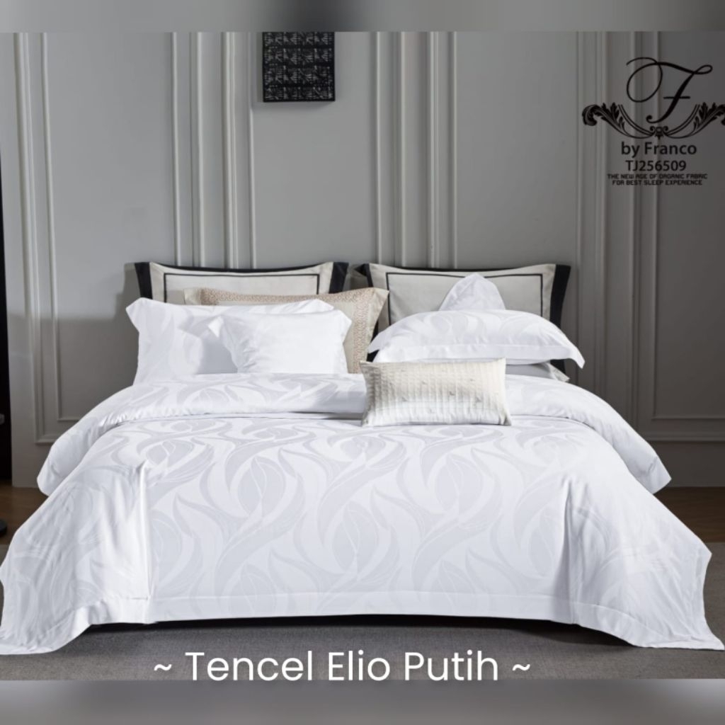 SPREI SET JASMINE BEDDING COLLECTION KINGKOIL TENSEL J120 ELIO PUTIH