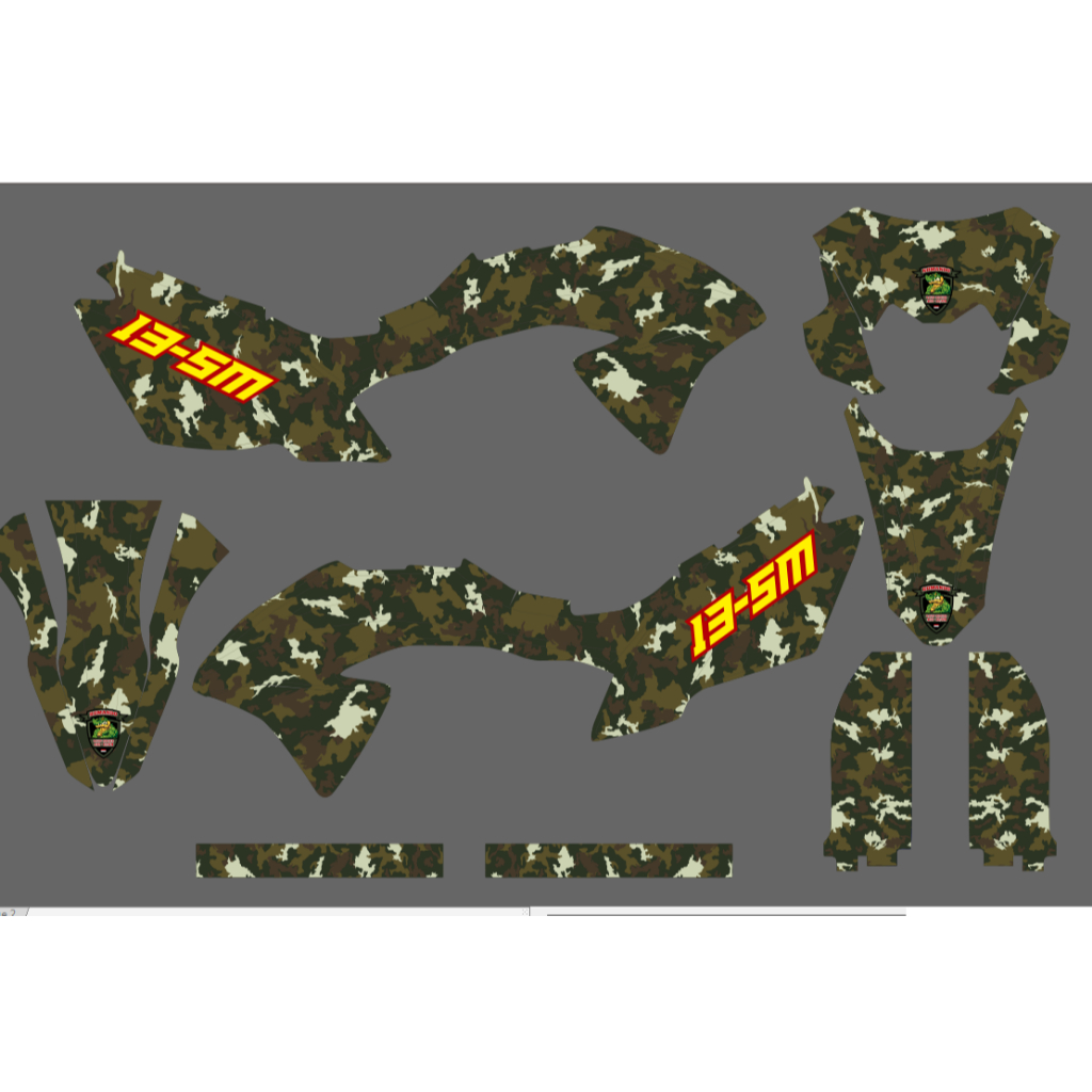 Decal Stiker KLX 150 BF Dekal Sticker Striping Loreng al Custom Full Body KLX 150 G/BF-029