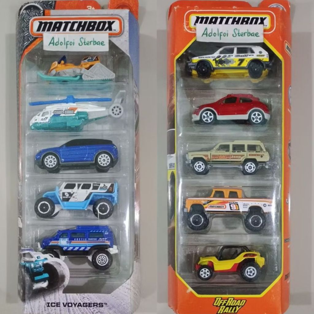 matchbox gift pack isi 5 offroad off road rally '90 vw volkswagen golf country 2016 fiat 500 x 500x 