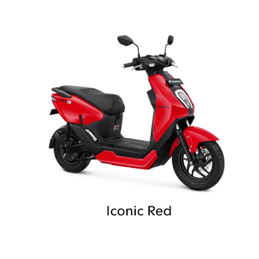 Honda motor listrik Icon -E (ICONIC red) jarak tempuh 53 km cicilan murah Bank mandiri, FIF, Wom fin