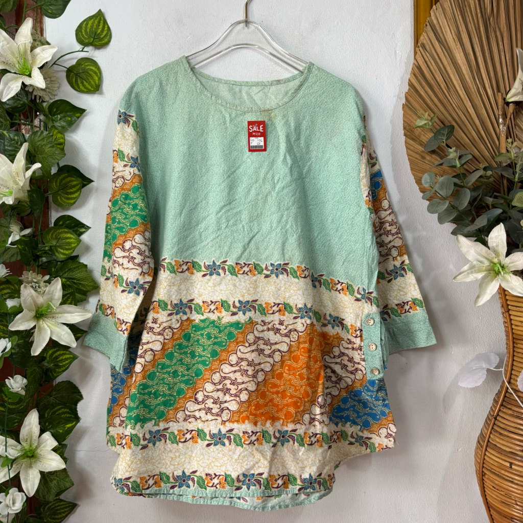Blouse Batik Hijau muda