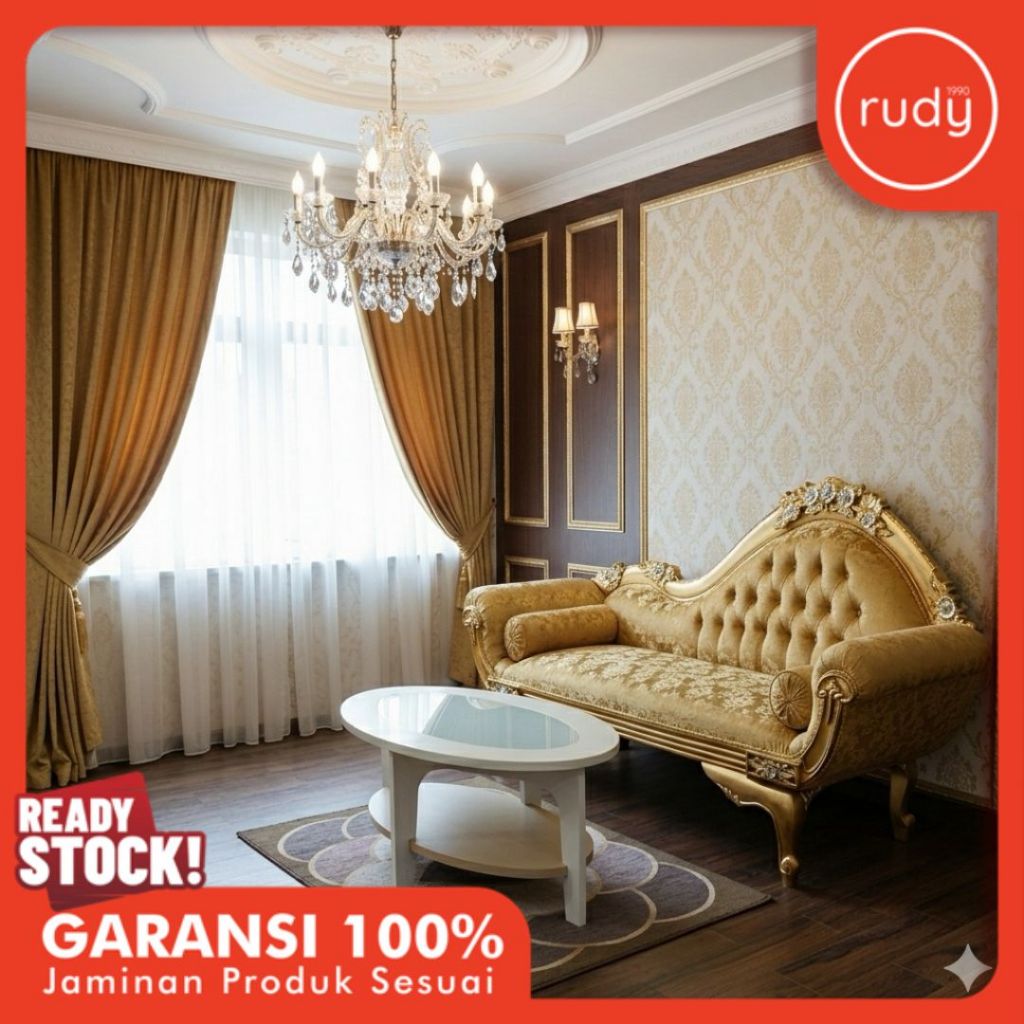 Sofa Jati Prada Royal Klasik Gold - Kursi Tamu Mewah Ukiran Jepara Premium