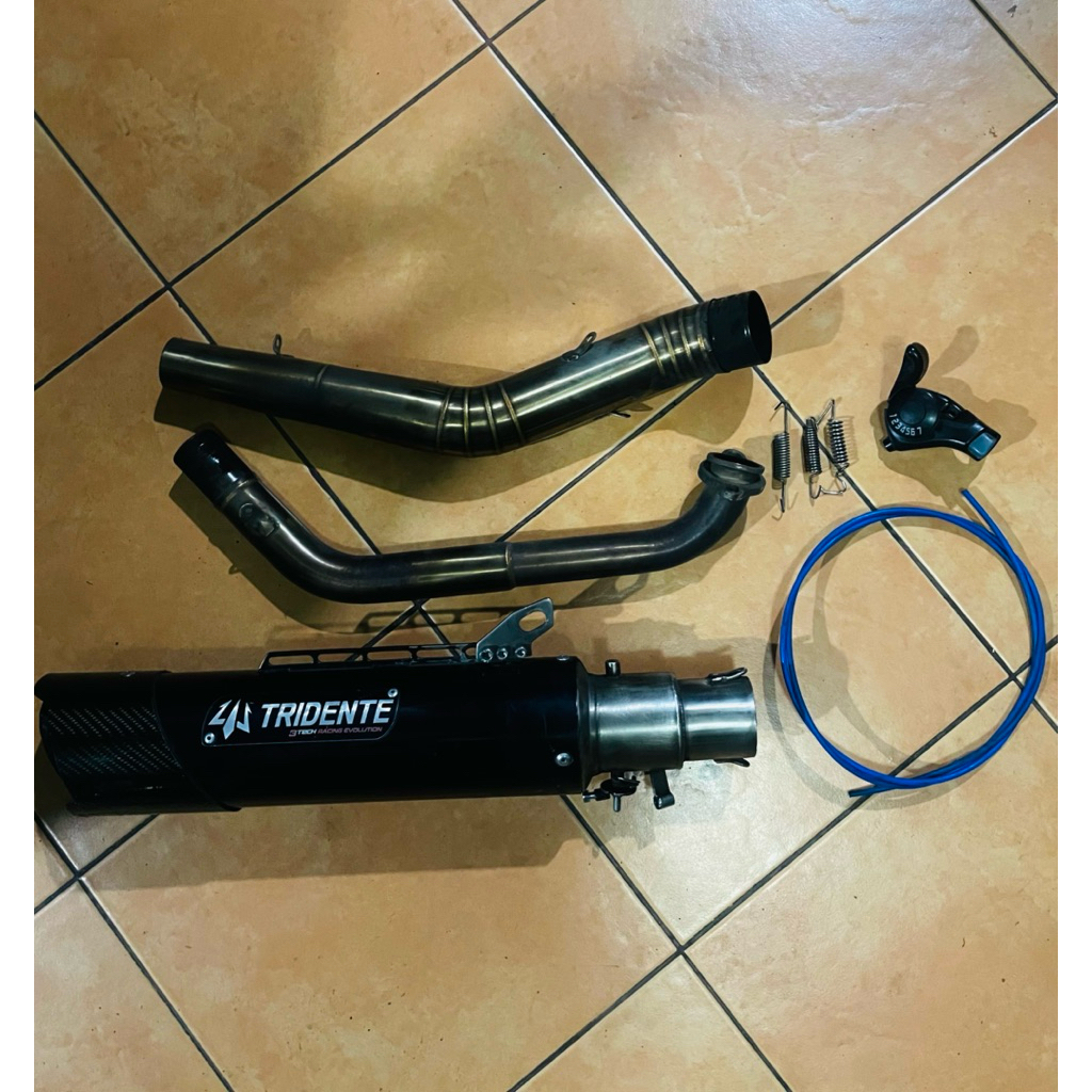 Knalpot Fullsystem Silincer Tridente F20 dan Header X1 Speed
