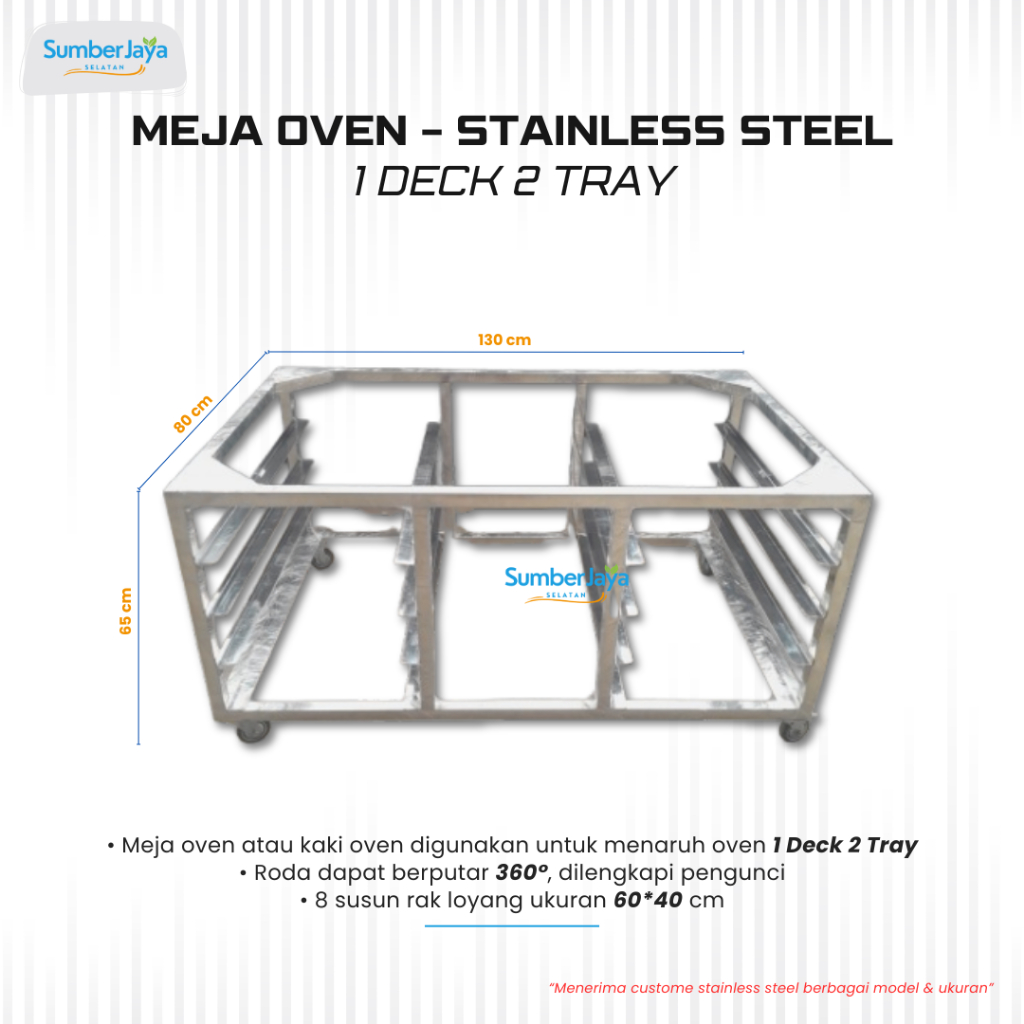 Meja Oven / Kaki Oven Stainless - Oven Deck 1 Deck 2 Tray