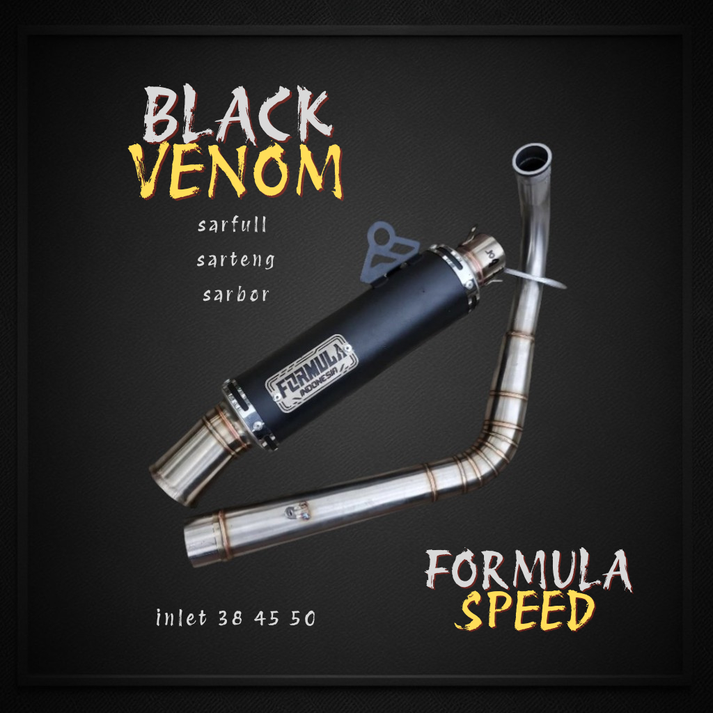 PREMIUMM Knalpot Original Formula Speed Racing Ceklis Type Black Venom Pnp Beat Vario Aerox Spacy.