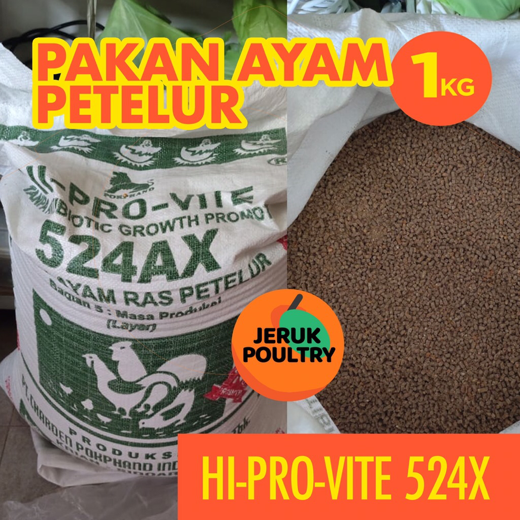Pakan Ayam Petelur Hi Pro Vite 524AX 1KG charoen pokphand indonesia pakan ternak ayam pakan ayam mak