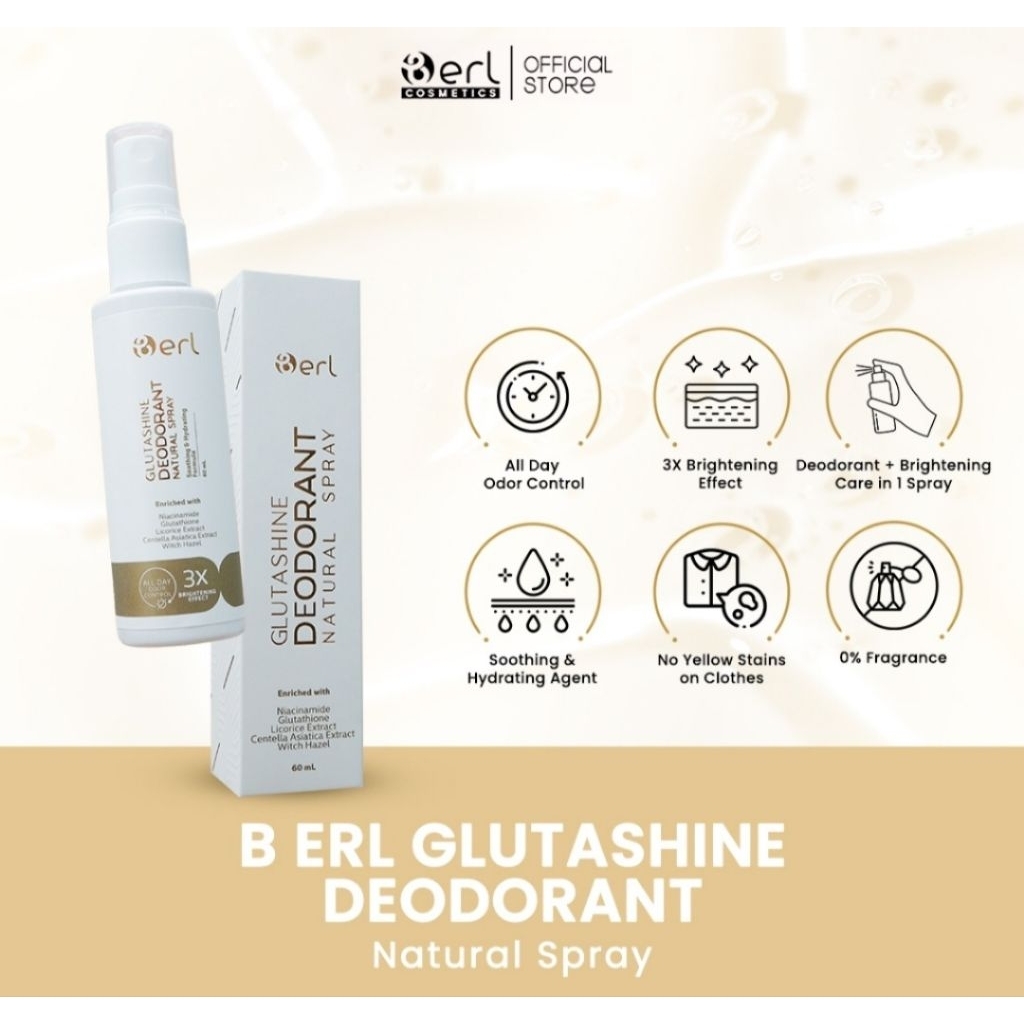 B ERL GLUTASHINE DEODORANT NATURAL SPARY