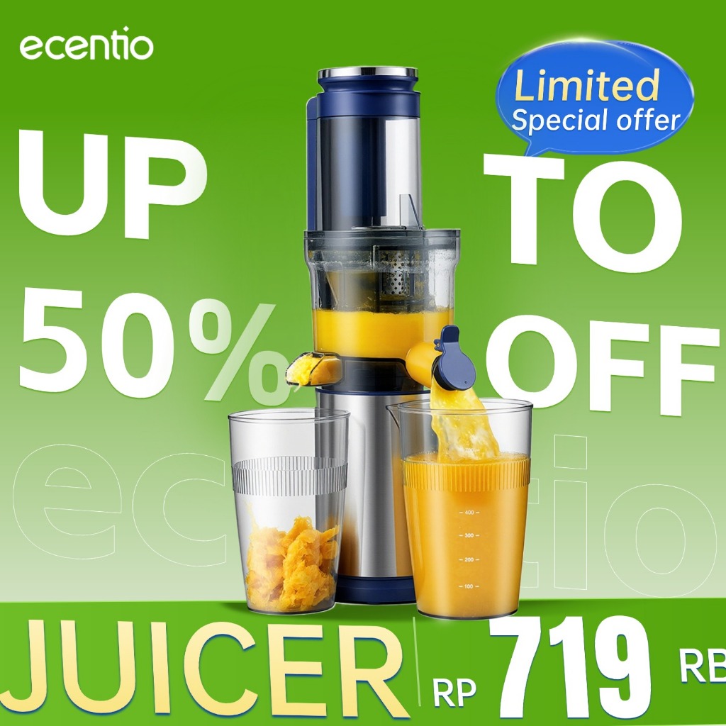 ecentio slow juicer portable 79mm caliber multifungsi blender tanpa ampas bear 700ML+600ML 180W blen