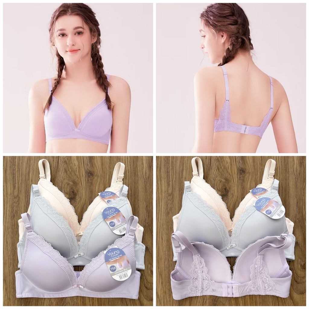 Young curves bra wireless C03-10367B lace delight branded sale