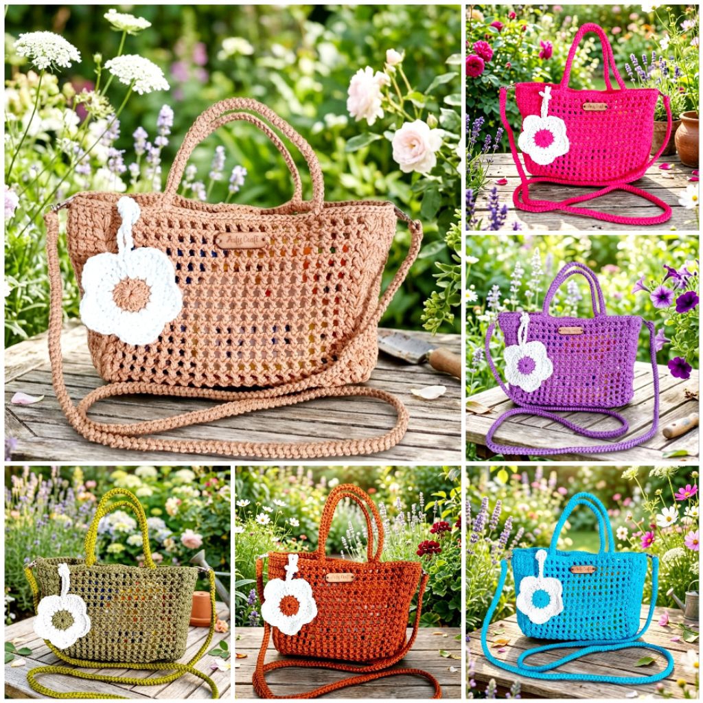 Tas rajut || net bag croche || Sling bag croche || tas rajut Korea || net bag