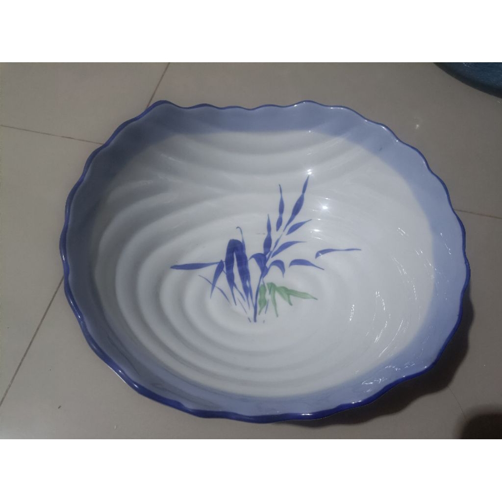 Mangkok Keramik Motif Biru Klasik / Mangkok Sup Estetik / Mangkok Vintage Elegan
