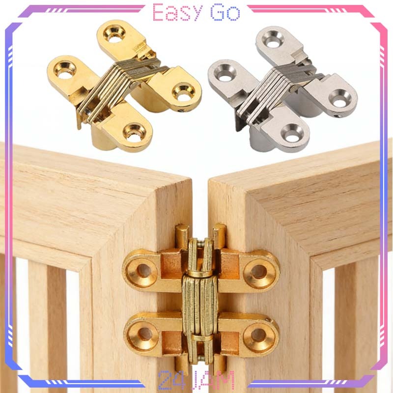 Isi 2pcs Engsel Tanam Pintu Engsel Concealed Engsel Pintu Tersembunyi Engsel Lipat Tanam
