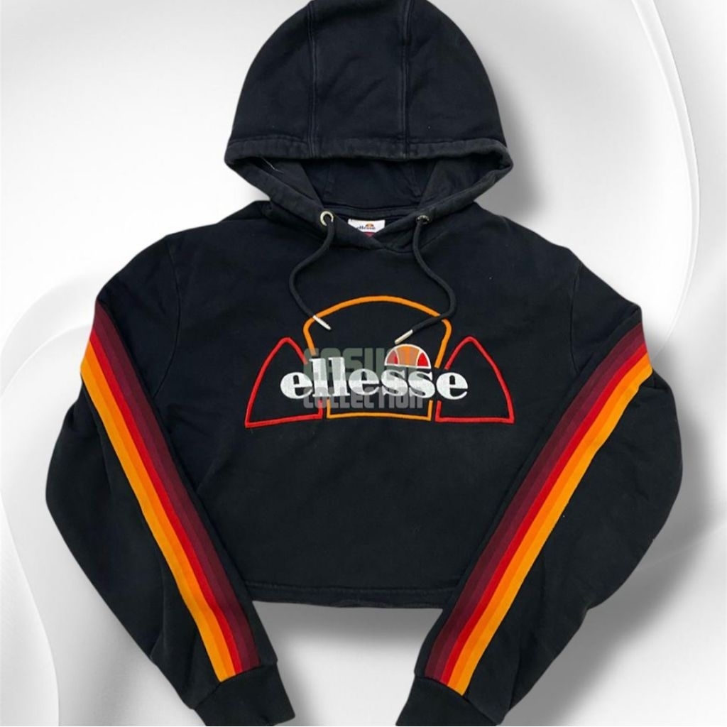 ELLESSE CROPPED WOMENS BLACK HOODIE