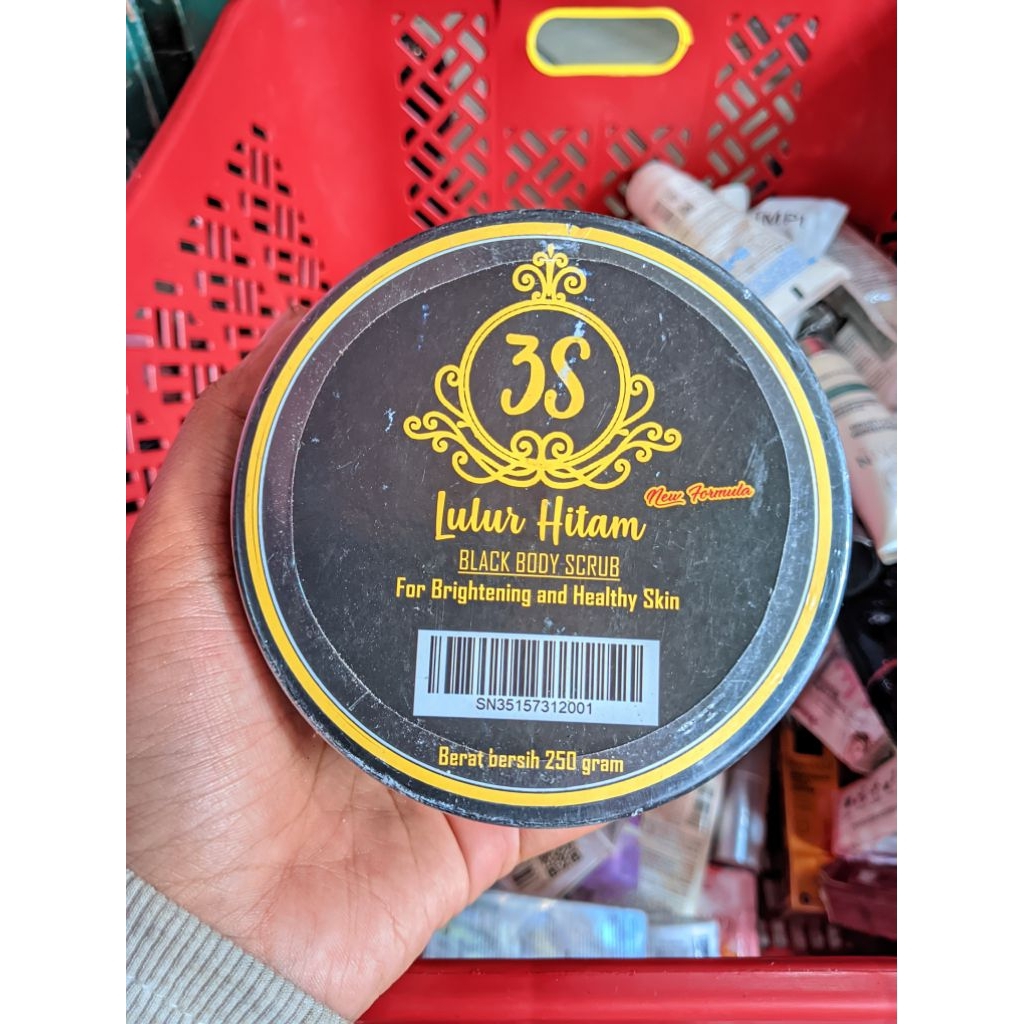 3S Lulur Hitam Black Body Scrub 250 gram (Rijek kemasan)