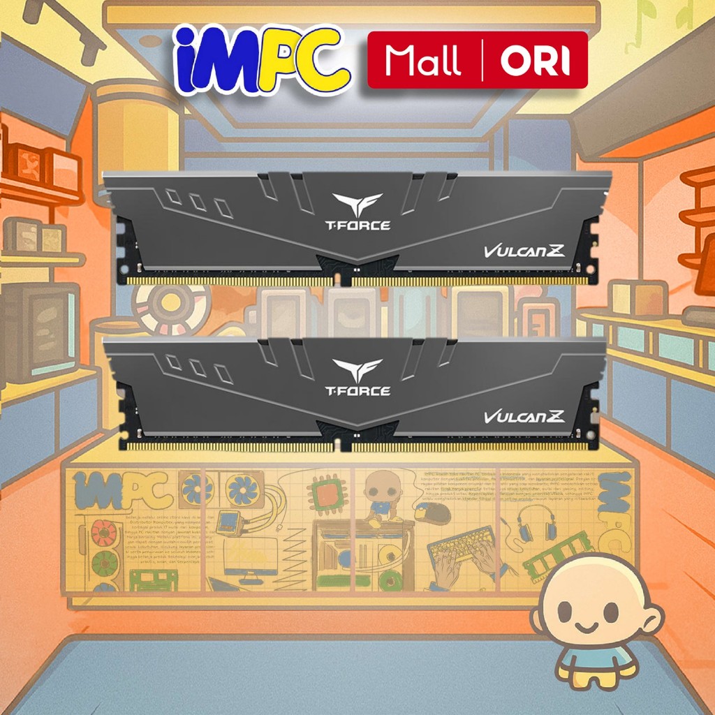 TEAM T-FORCE VULCAN Z RAM LONGDIMM DDR4 16GB (8GBX2) 3200MHZ GRAY