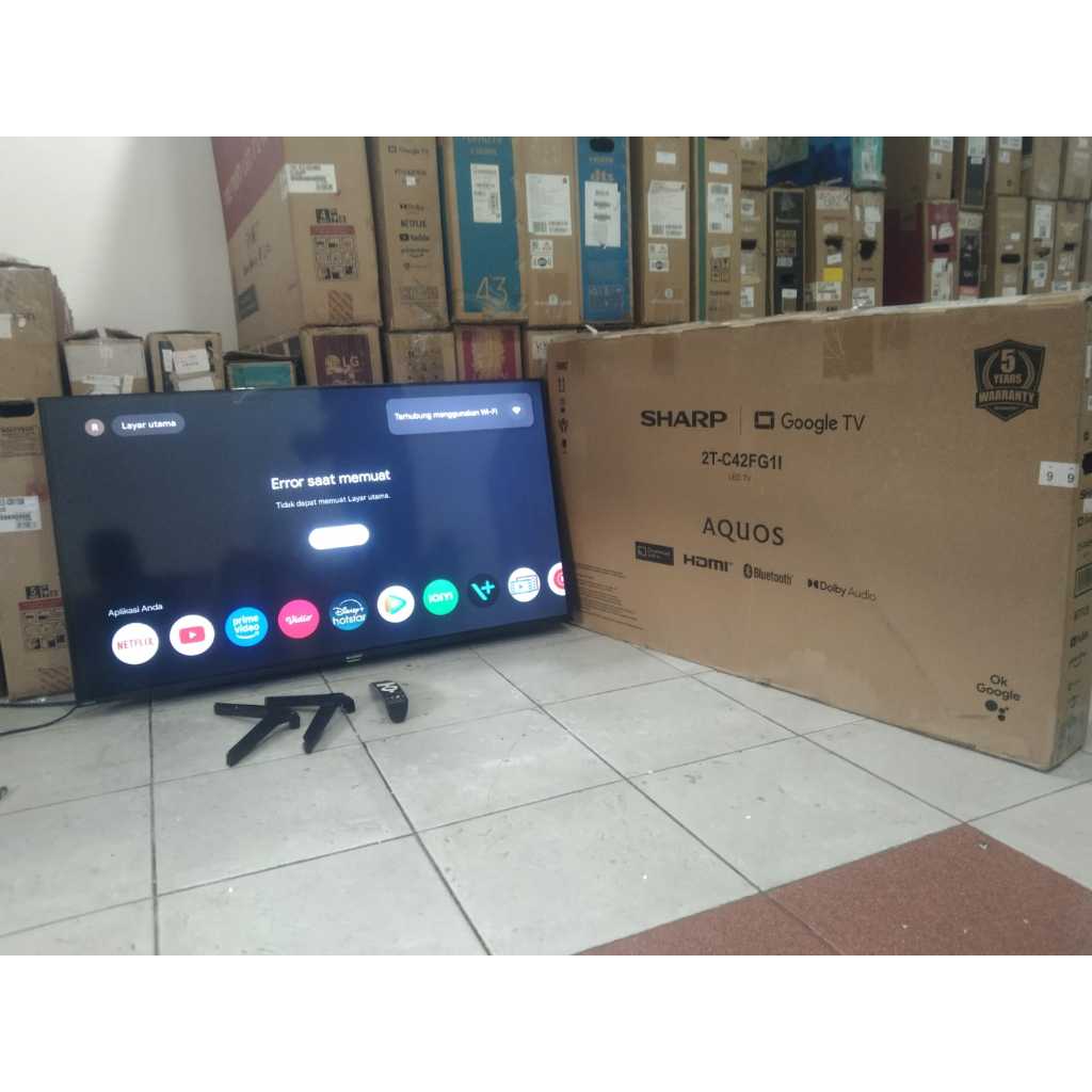 GOOGLE TV LED SHARP 42 INC FULL HD NETFLIX YOUTUBE SUDAH DIGITAL TANPA STB (6954r)