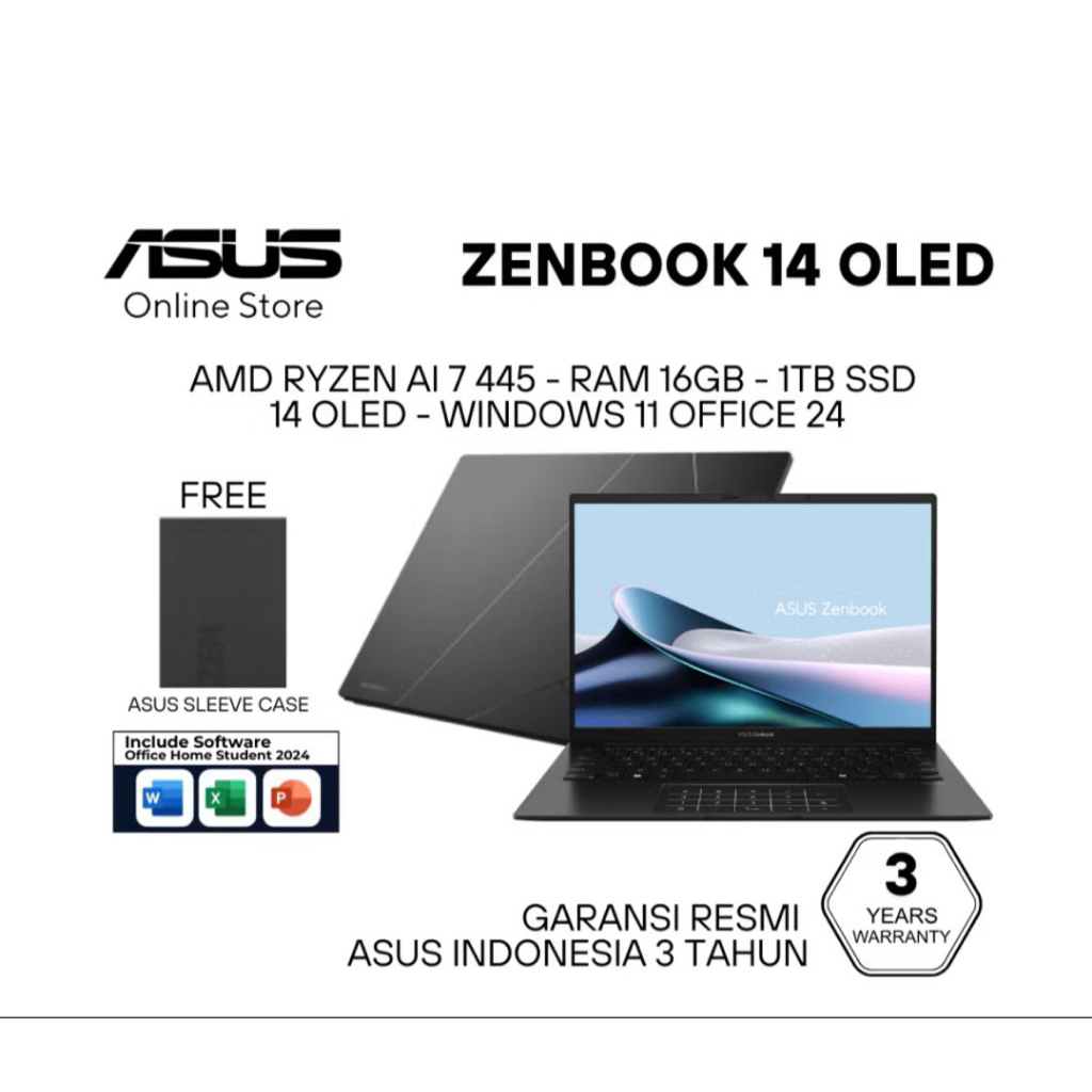 ASUS ZENBOOK 14 OLED UM3406GA RYZEN A I7 445 16GB 1TB W11