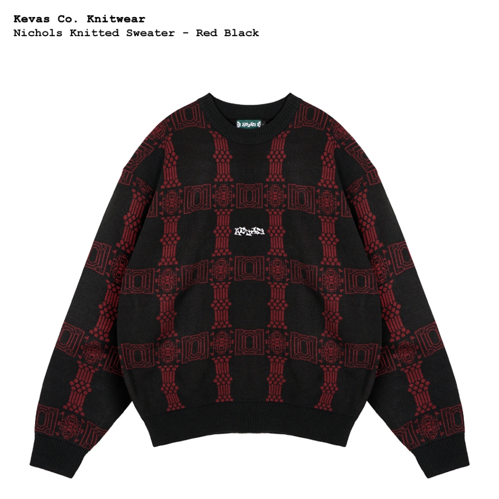 Kevas Nichols Knitted Sweater - Red Black