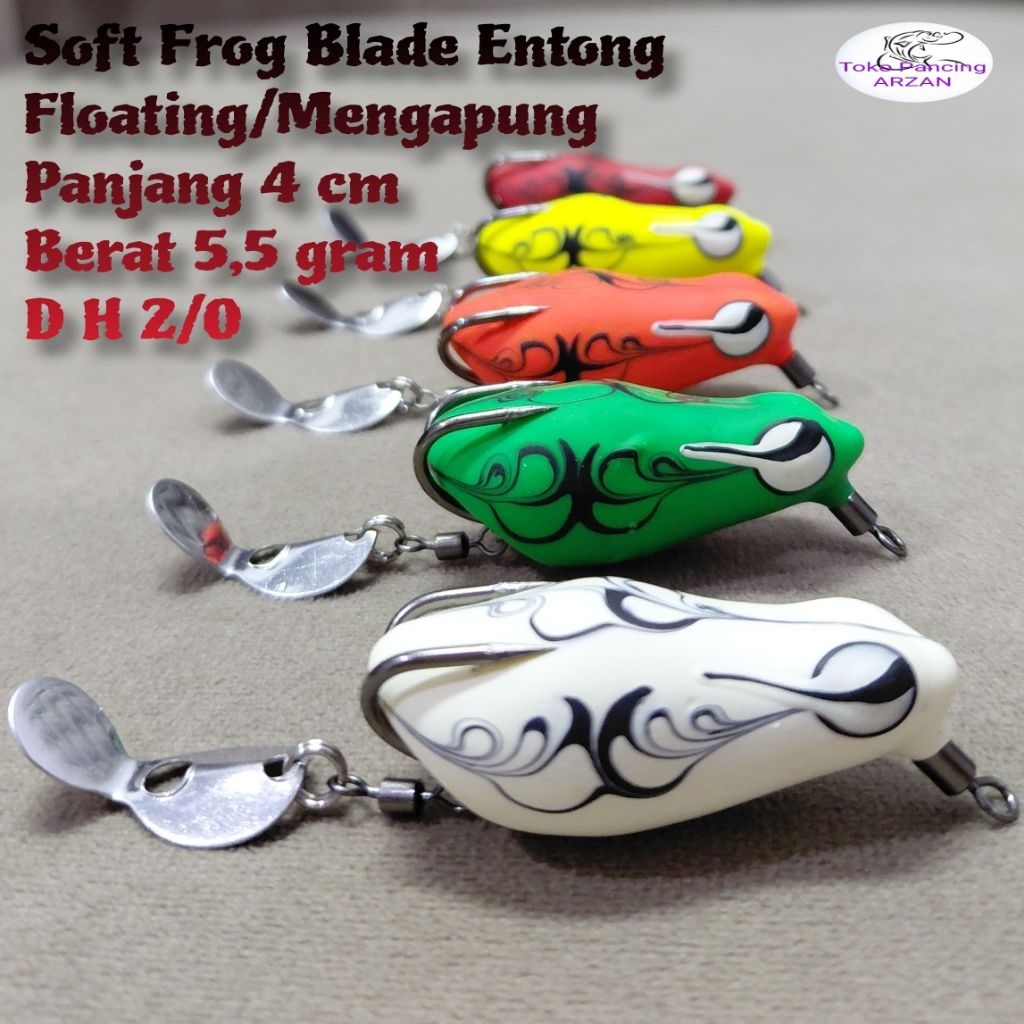 Soft Frog Blade Entong 4 cm / Soft Frog Rasa Jaws