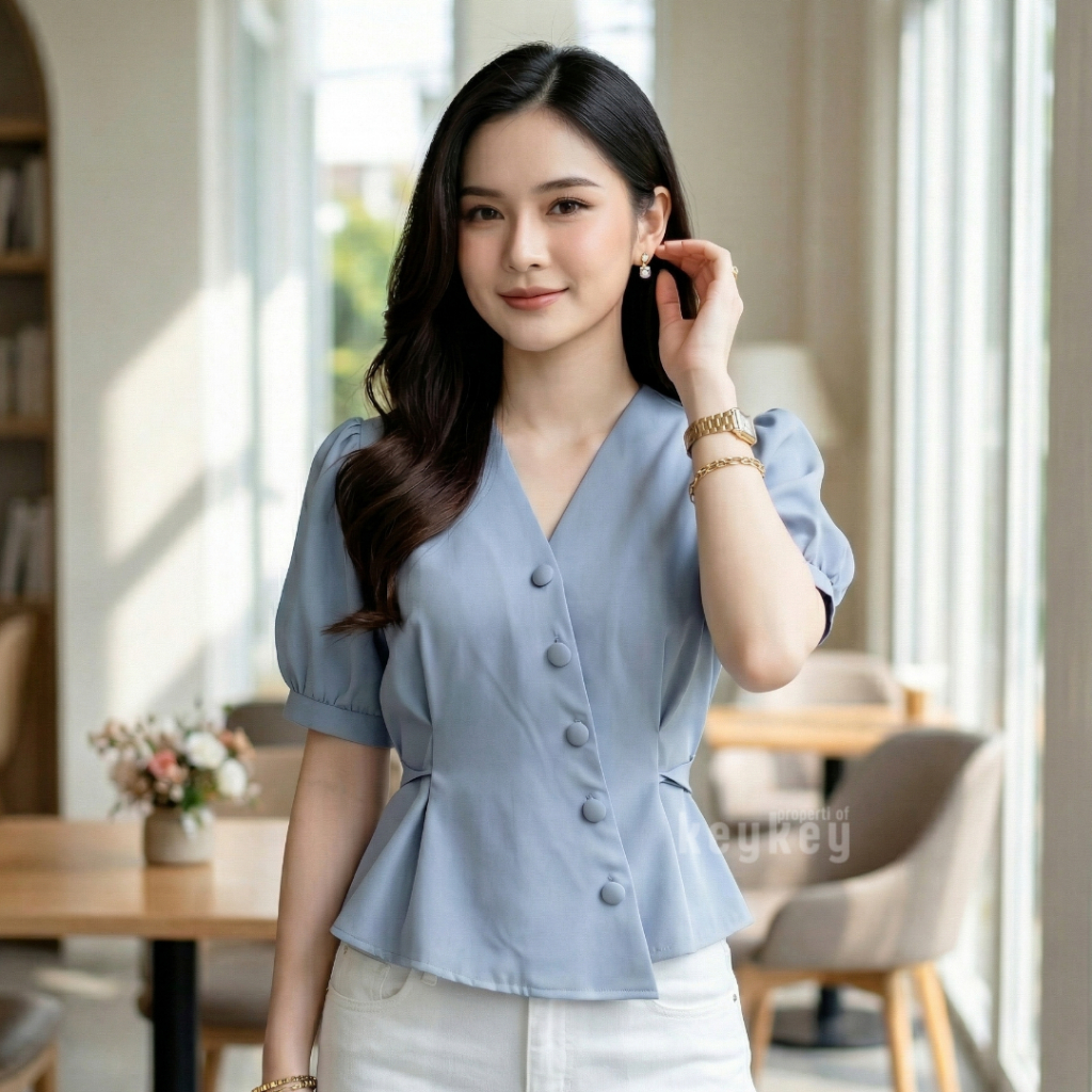 ROLITA | Blouse Atasan Wanita | Atasan Wanita Blouse Trendy Kekinian Casual Formal Versatile