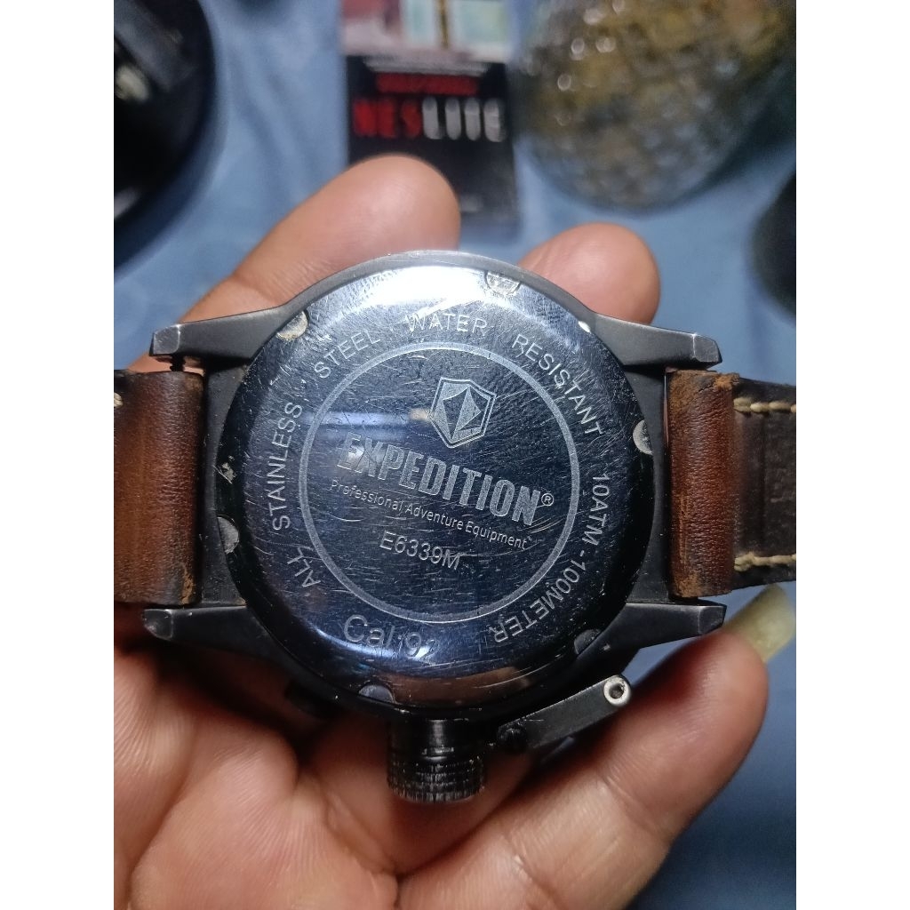 Jam Tangan Expedition E6339M strap kulit brown