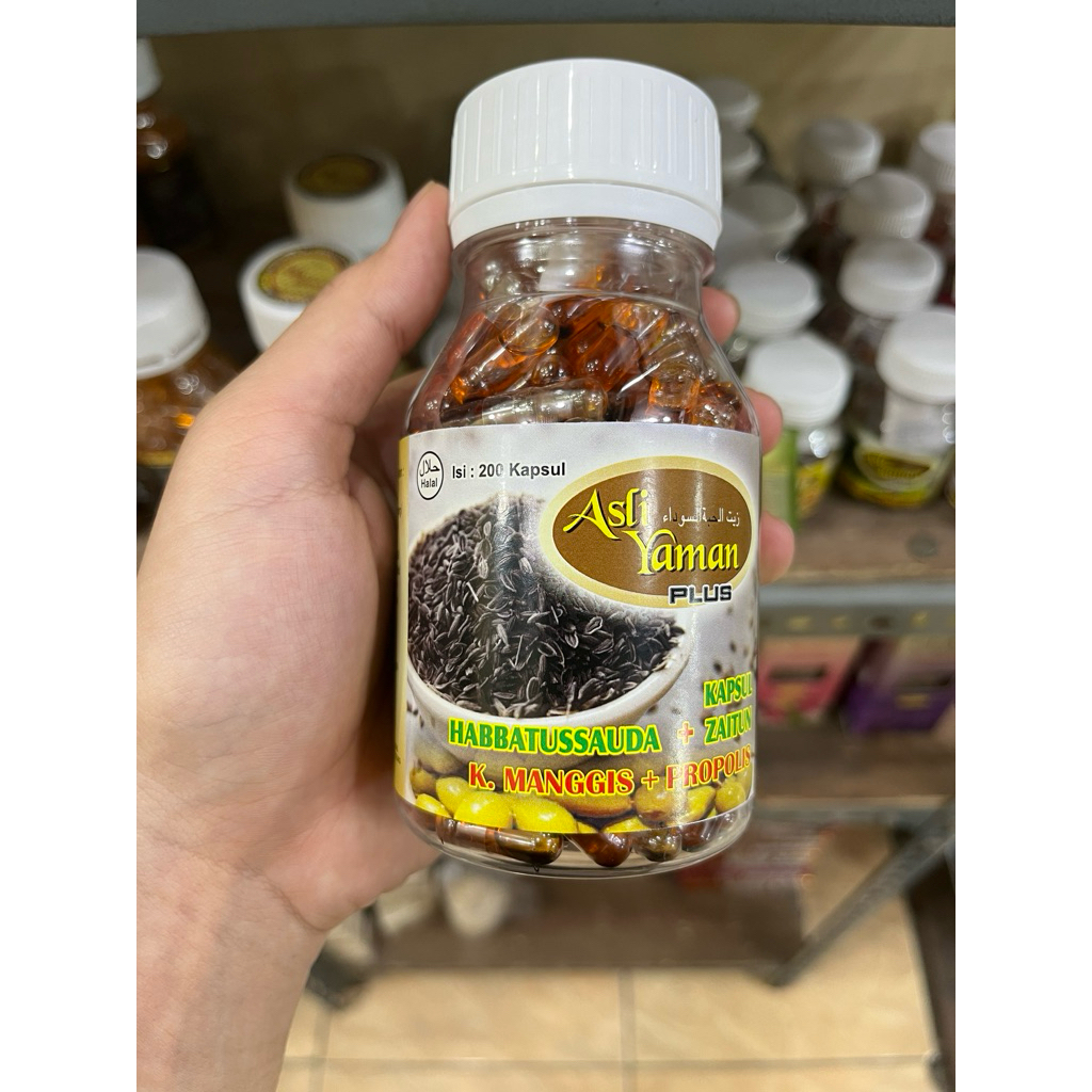 Herbal Asli yaman 4in1 K.manggis 200kapsul (habatussaudah,zaitun,propolis,kulit manggis)