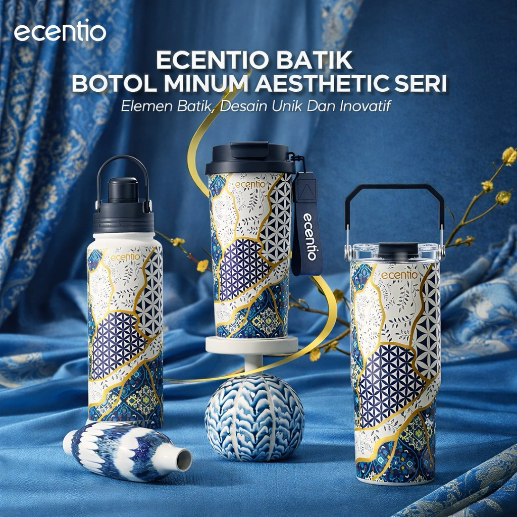 Promo ecentio Batik Series Stainless Tumbler Premium Quality Tumbler Es Batu Tahan Lama Dengan