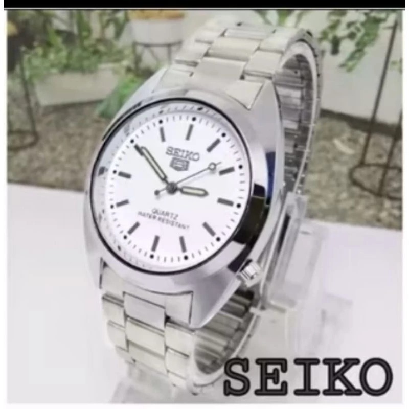 Jam Tangan Pria Seiko Rantai Polos Knop Polos Free Box