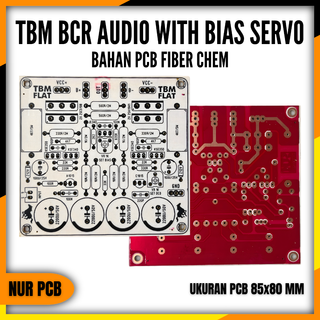 PCB Driver Power Amplifier TBM BCR Audio 32-90VAC 4-8 Ohm 8.5x8cm PA-042