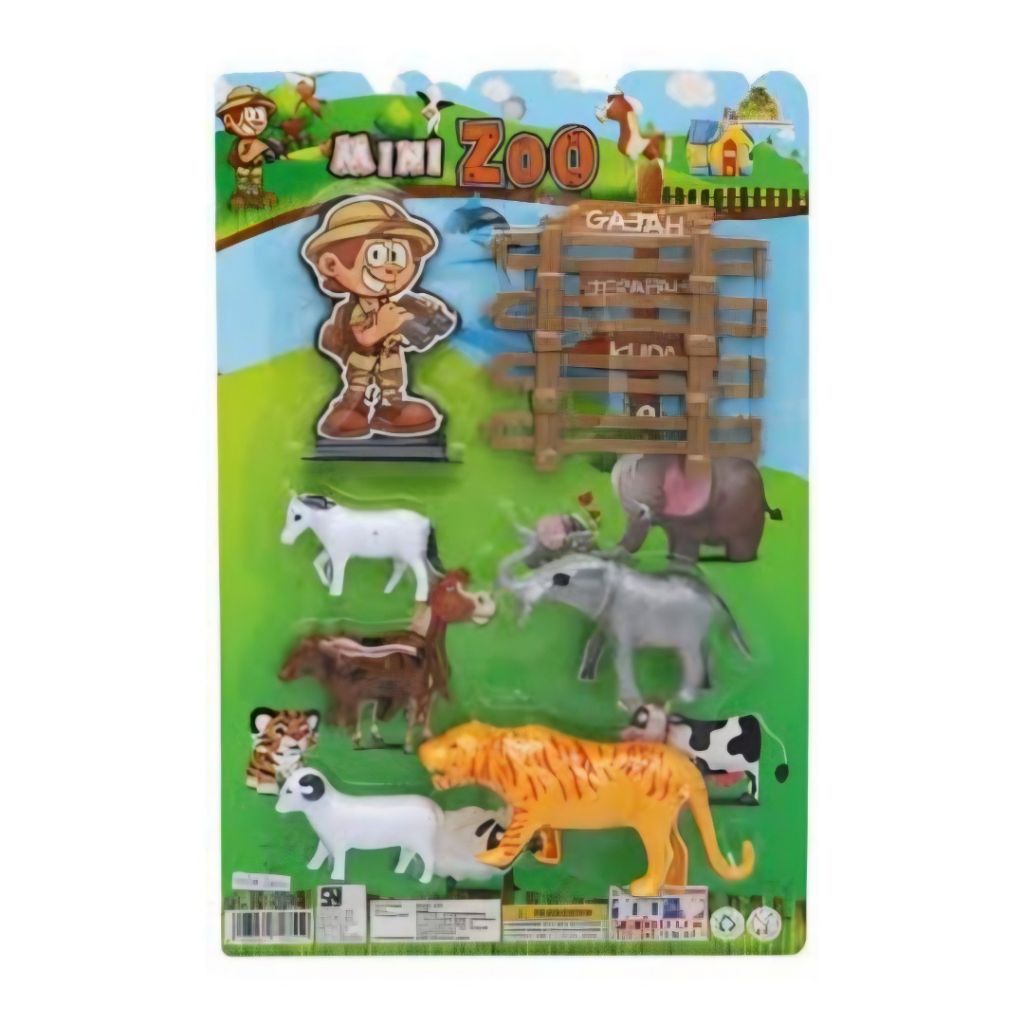 Mainan hewan kebun binatang mini zoo animal mainan anak mini zoo mainan hewan plastik binatang buas 