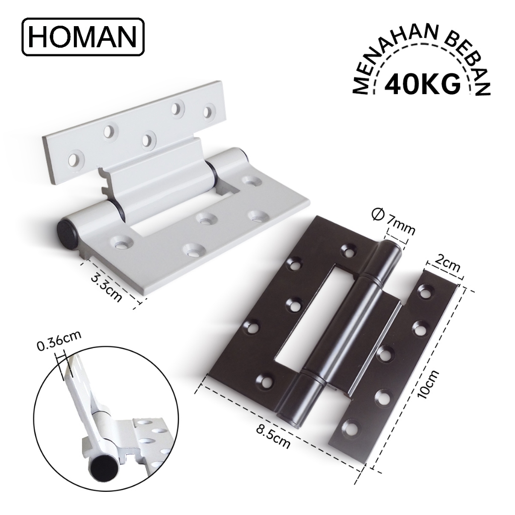 HOMAN Engsel Pintu Kamar Mandi Toilet Engsel Pintu Alumunium Bahan Paduan Alumunium 40kg