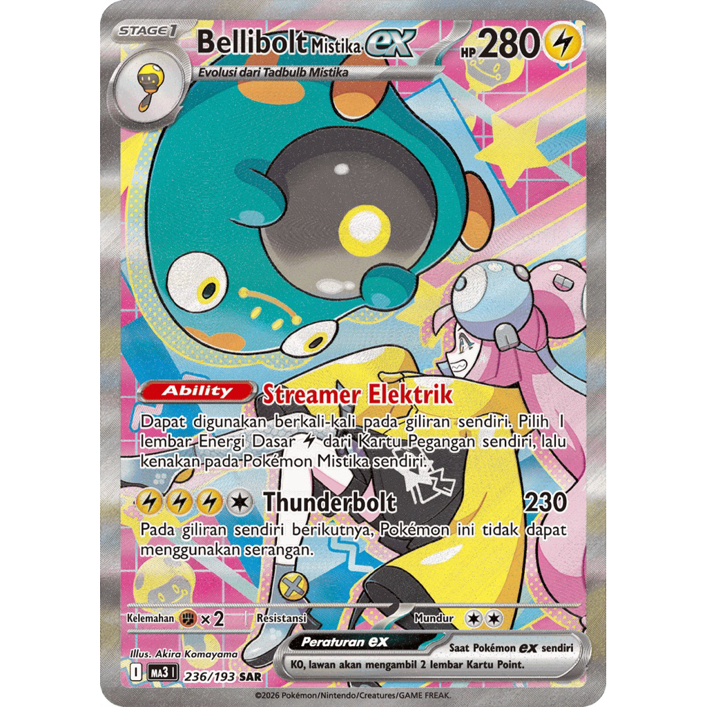 Bellibolt Mistika EX #236 SAR Mega Impian - Kartu Pokemon TCG Original Indonesia