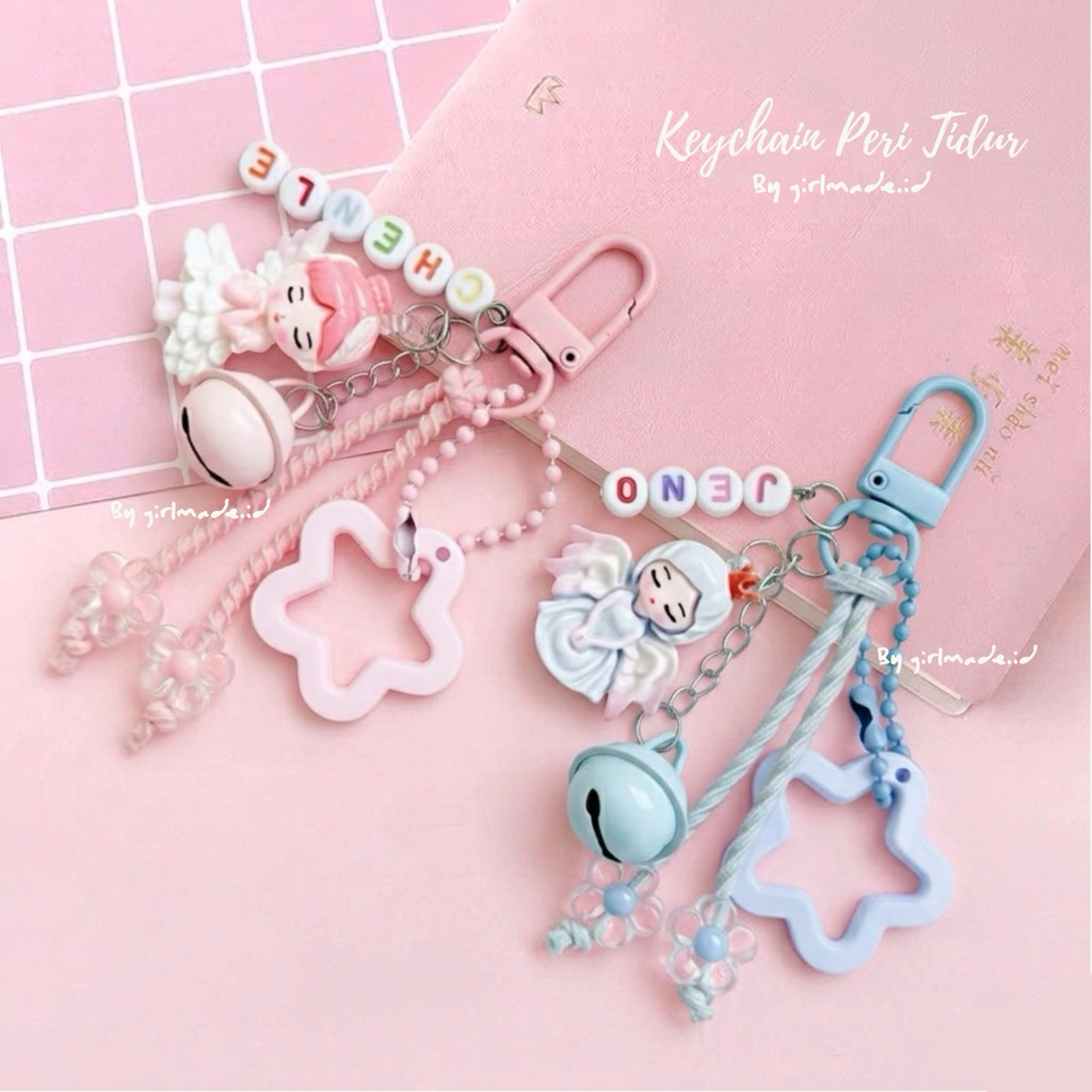 Gantungan Kunci Keychain Karakter PERI TIDUR Bisa Custom Nama