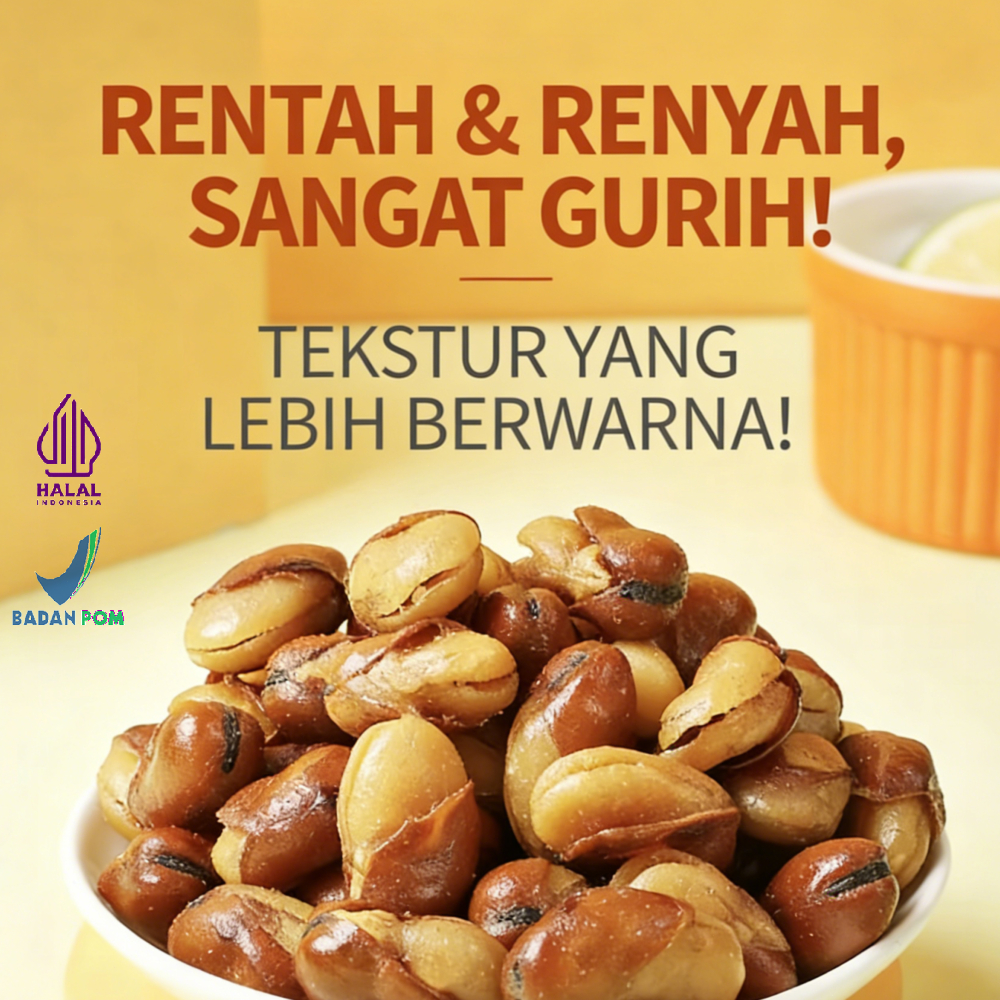 PAKET SAMPLER LENGKAP Yakubi Kacang Koro Kulit 5 Rasa 600gr (5x120gr) Cemilan Renyah Yang Wajib Dimi