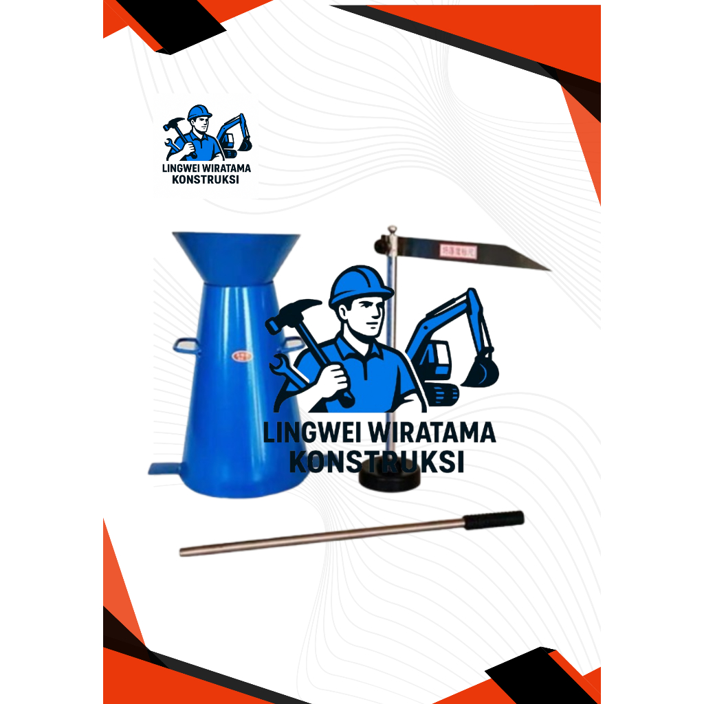 SLUMP TEST SET / CORONG SLUMP TEST BAHAN BESI / CONE FUNNEL SLUMP TEST