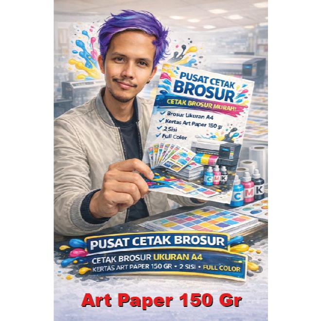 Cetak Brosur A4, Kertas Artpaper 150Gr, 2Sisi (Bolak Balik), 1 RIM,
