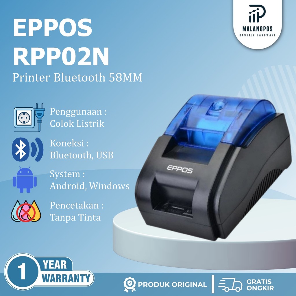 Printer Bluetooth 58mm Eppos RPP02N